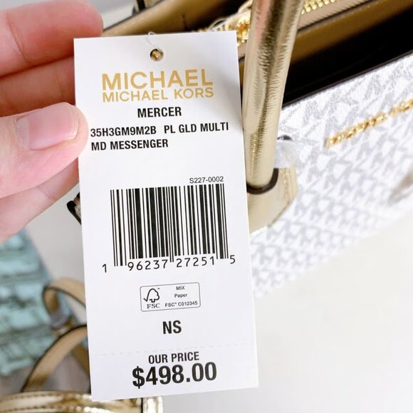 Michael Kors 35H3GM9M2B Mercer Medium Messenger Logo IN PL GLD MULTI - Picture 6 of 7
